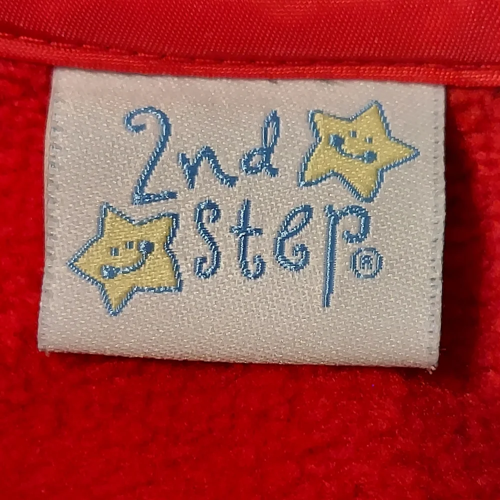 2nd Step Toddler Red Fleece Coat with Rose and Leaves Accent size 18Months
